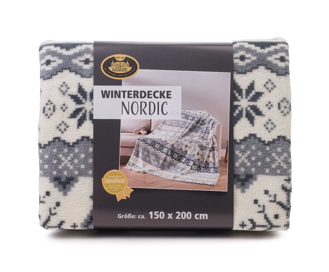 Decke NORDIC silber 378997