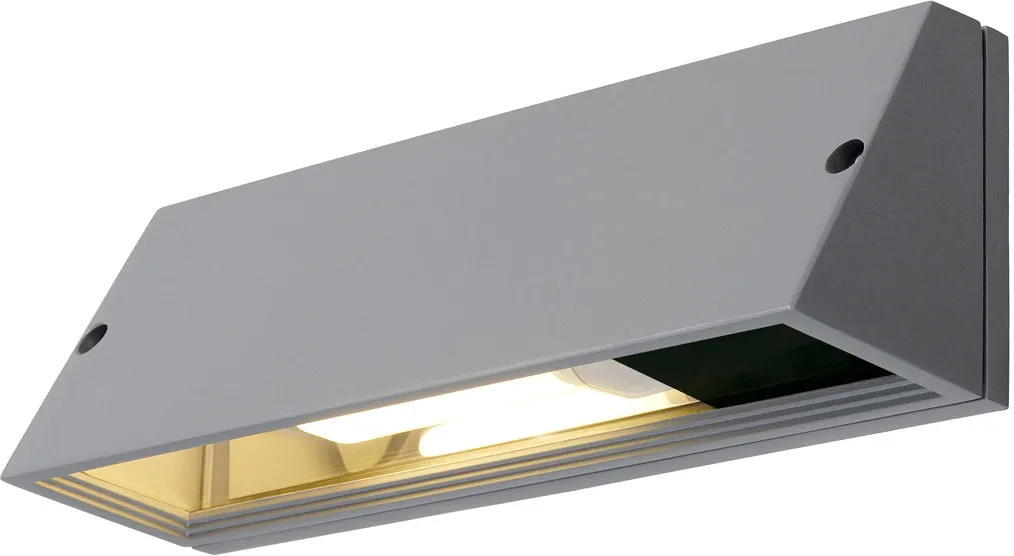 SLV PEMA SQUARE Wandleuchte, silbergrau, E27, max. 15W