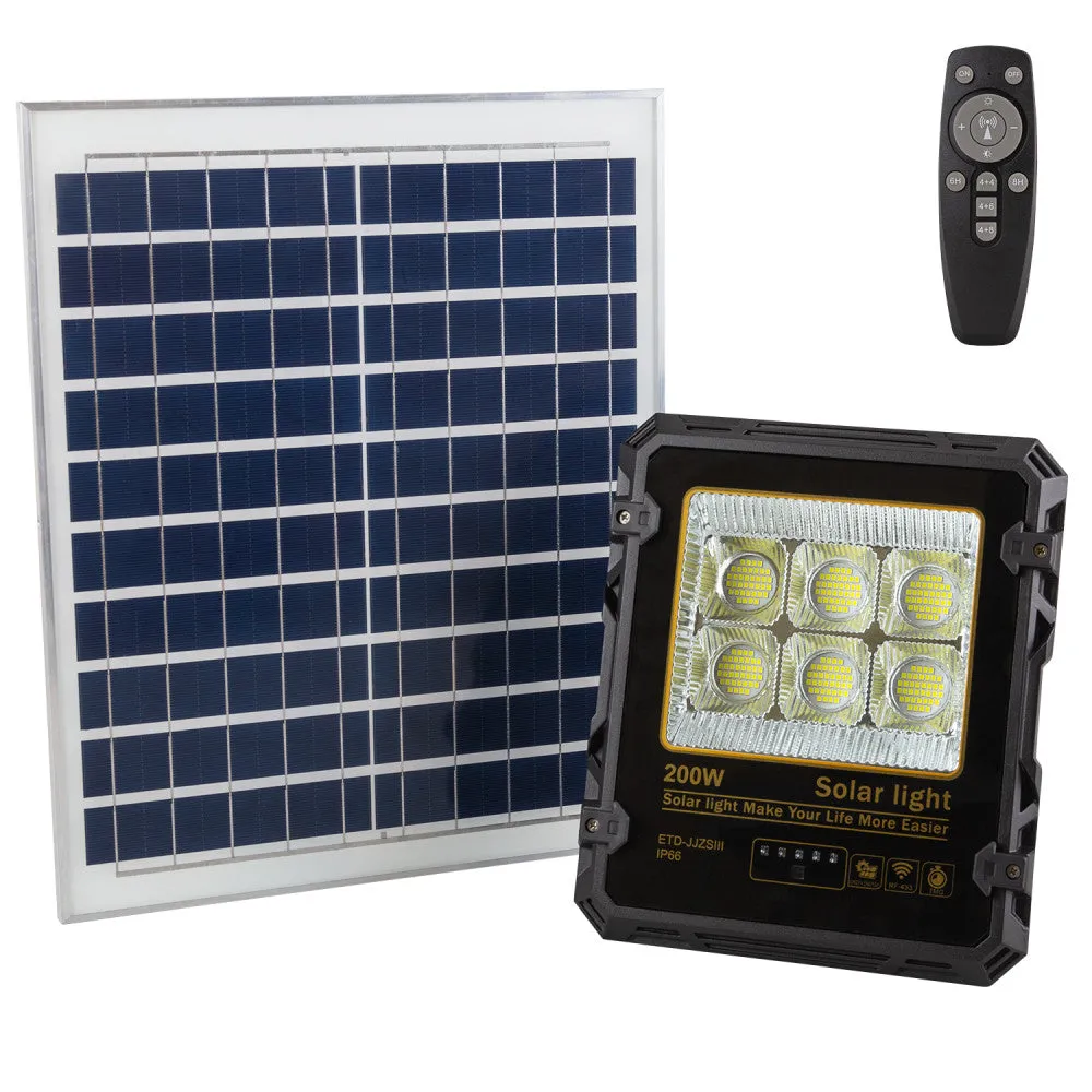 200-W-Flutlicht mit Solarpanel-Fernbedienung IP65 [1916-FLSOL-200W-CW]