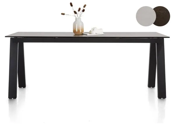 Henders & Hazel Stanford Esstisch Keramik auf Glas/Metallgestell schwarz 200x100 cm