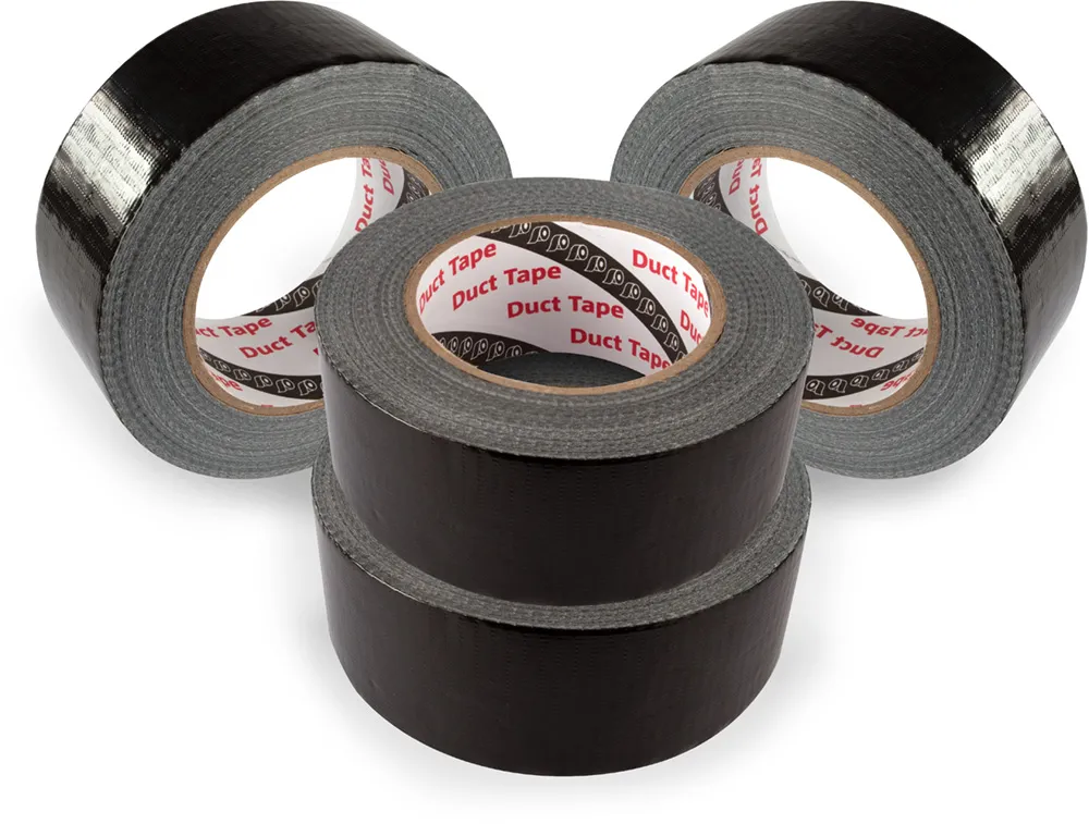 Gaffa Tape Set 4x Duct Tape Panzertape Gewebe- Klebeband Gerband 241, schwarz 48mm x 50m bxl