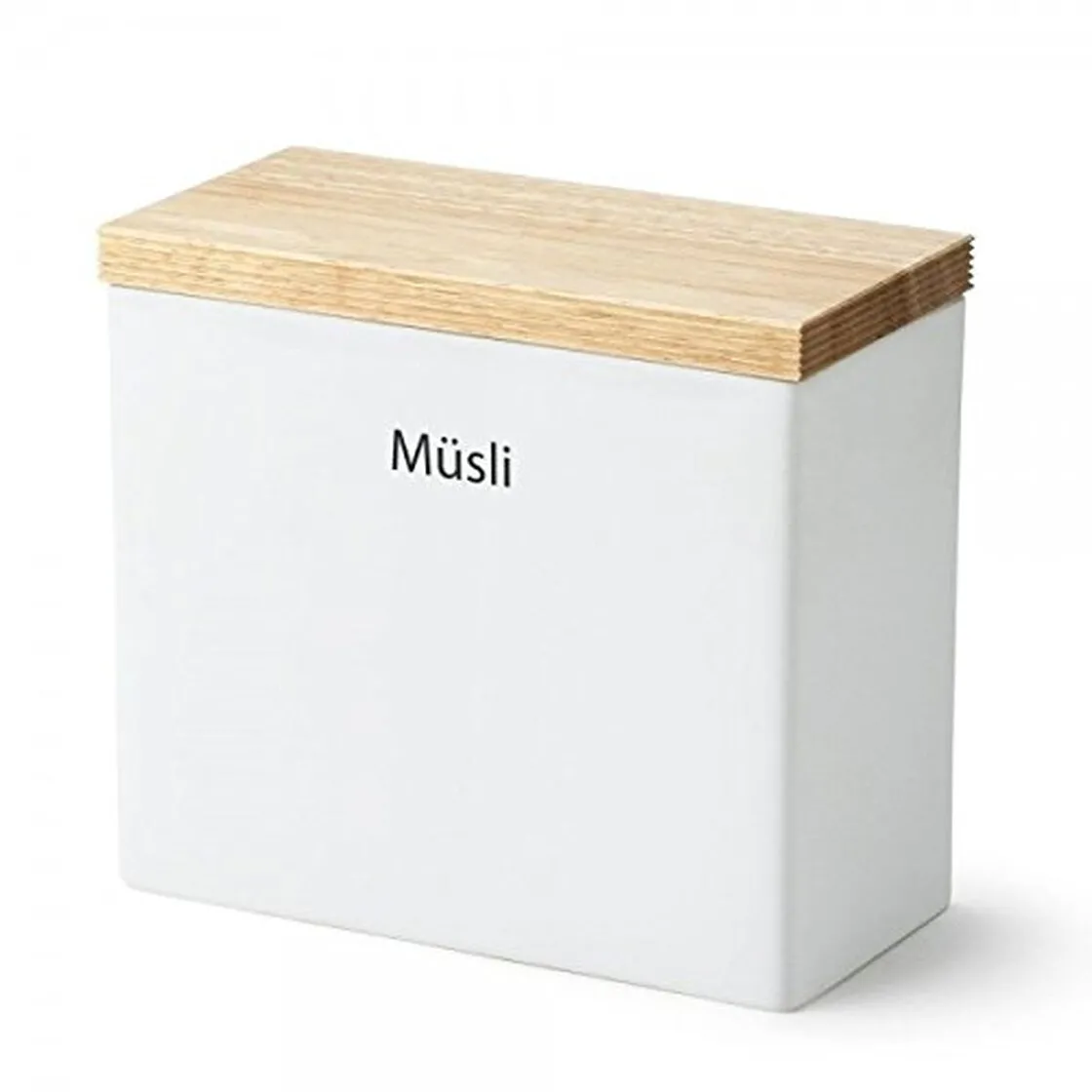 Vorratsdose Keramik | Holzdeckel m. Silikonring | 20 x 10 x 18,5 cm