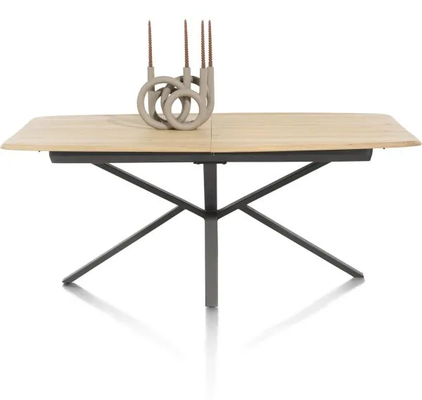 Henders & Hazel Home Ausziehtisch Eiche massiv/Metallgestell schwarz