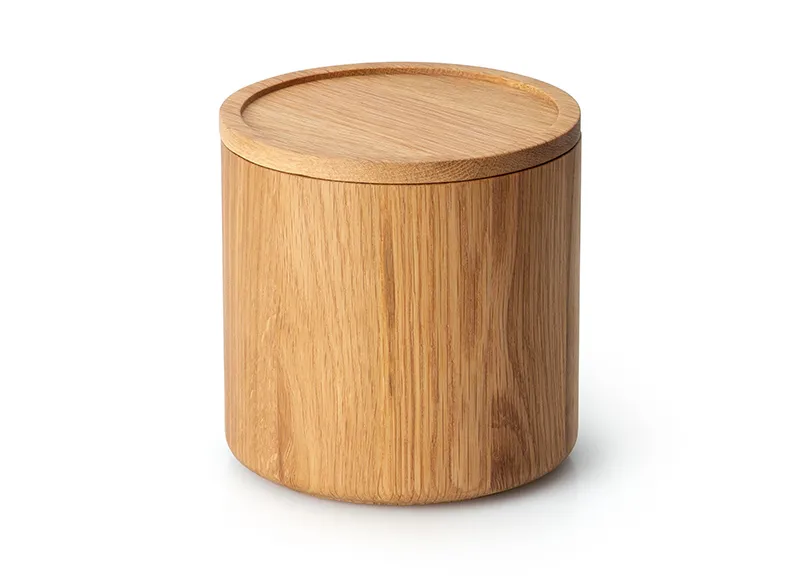 Dose mit Deckel Eiche | Ø 13 x 13 cm