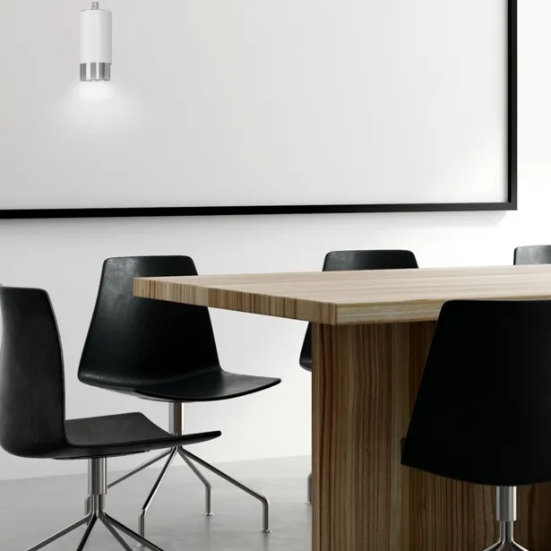 EMIBIG Pendelleuchte FUMIKO 1 GU10 Ø 8 cm 1-flammig 8W weiß/chrom - ohne Leuchtmittel