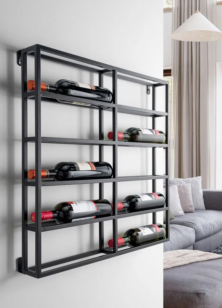 Flaschenregal für 10 Flaschen "Vino 3" Metall schwarz