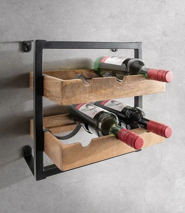 Flaschenregal für 6 Flaschen "Vino 5" Holz & Metall