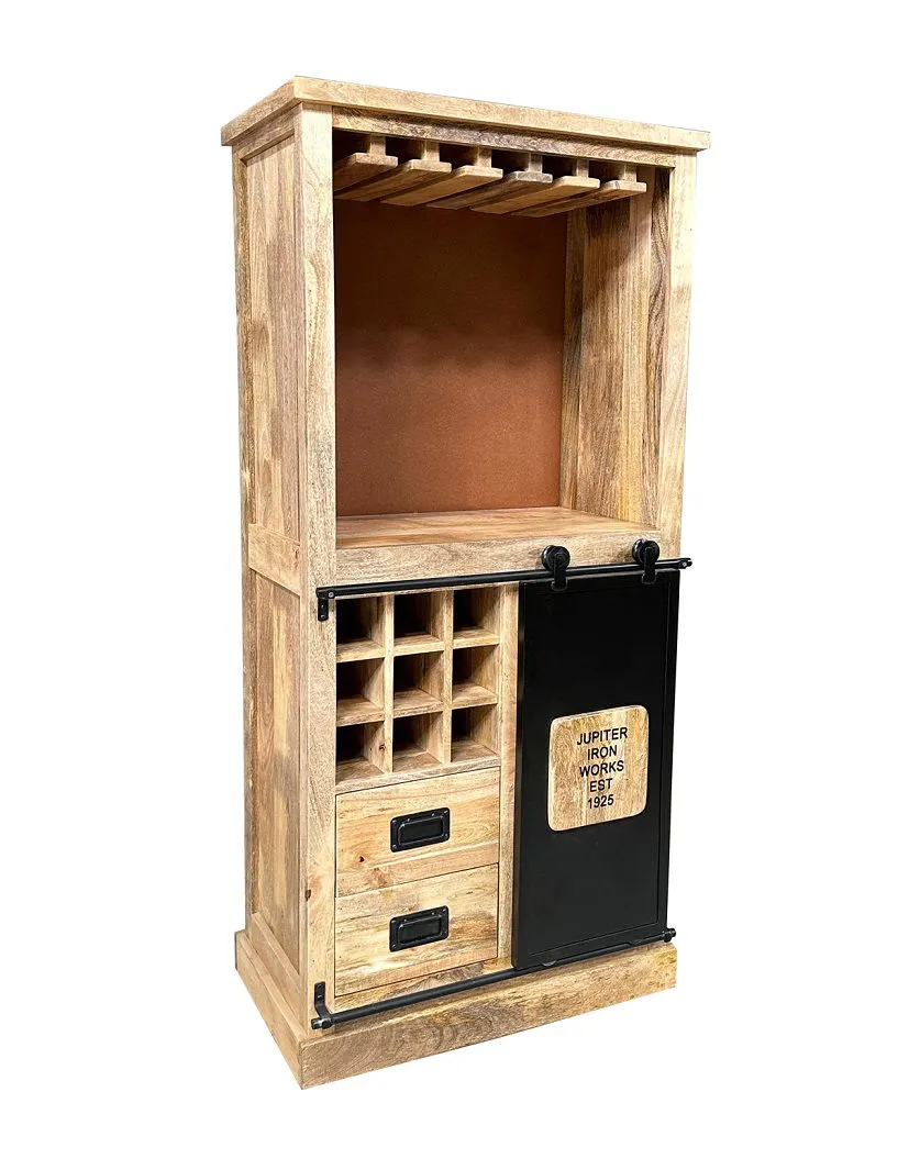 Barschrank 84x177cm 'Mark' Mango & Eisen