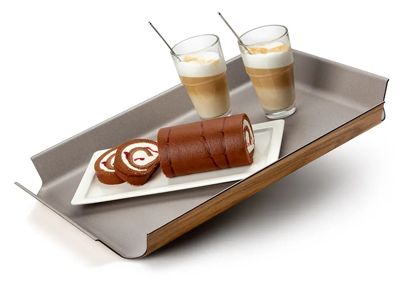 Rutschfestes Tablett taupe metallic | 54,5 x 40 cm