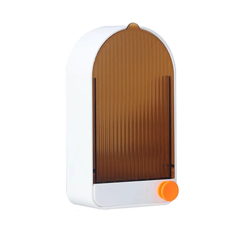 Badezimmer Wand-Seifenschale mit Deckel – Staub- und Wasserdicht – Hygienisch & Praktisch – In Weiß und Orange