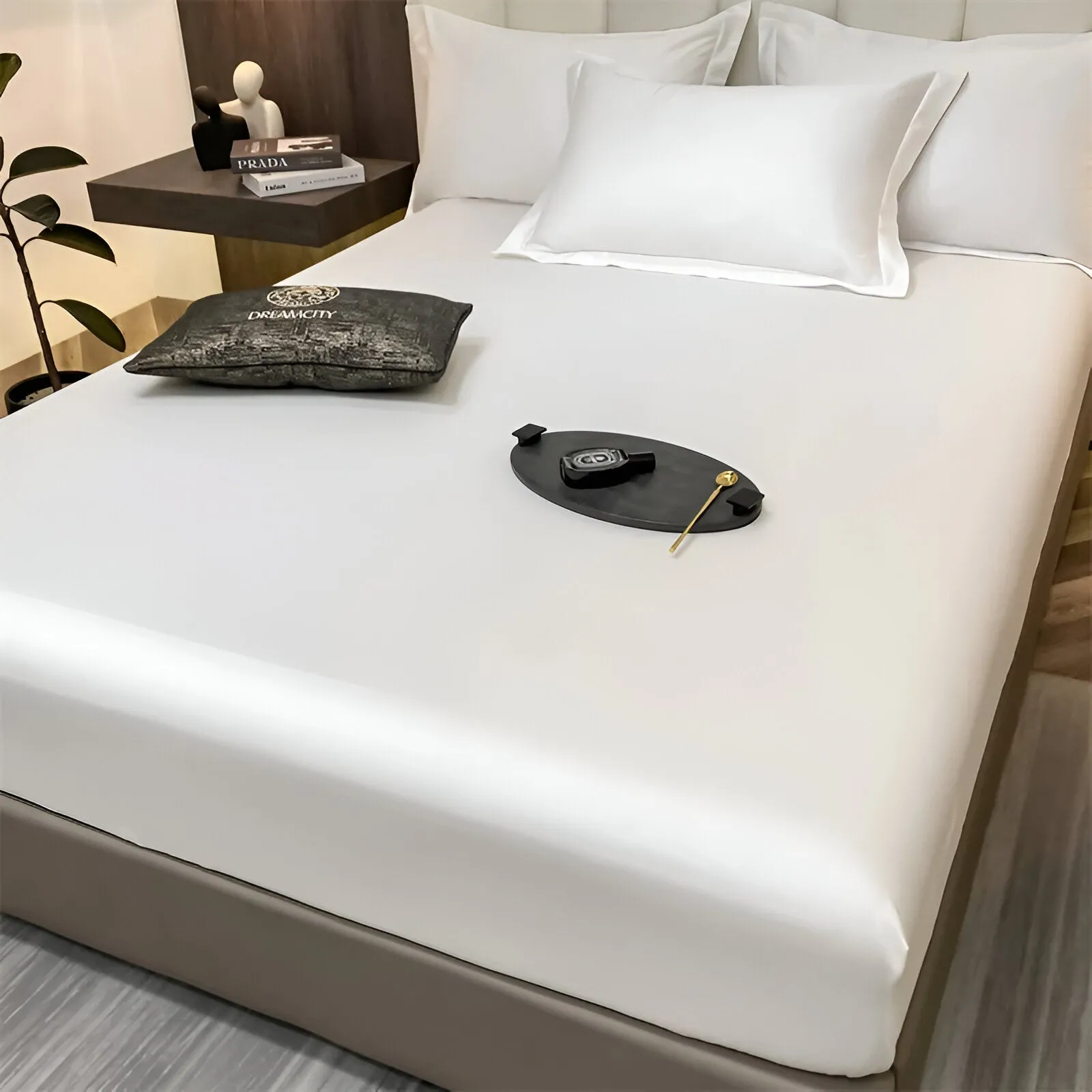 ShieldLush - Premium Weiche Baumwolle Spannbetttuch mit Elastischem Rand