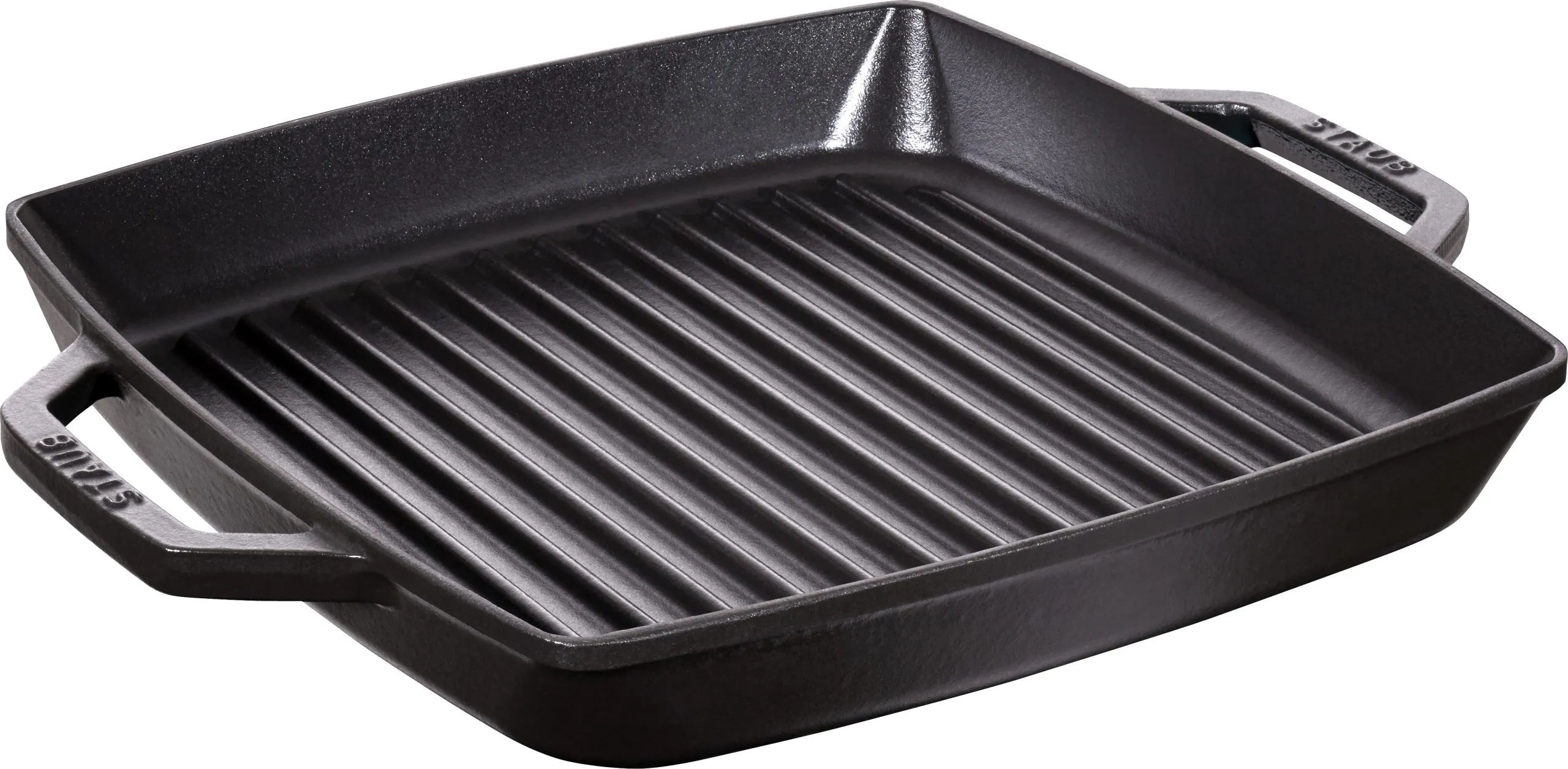 Grillpfanne - Pans 28 cm | 2 Griffe | quadratisch | Schwarz Gusseisen