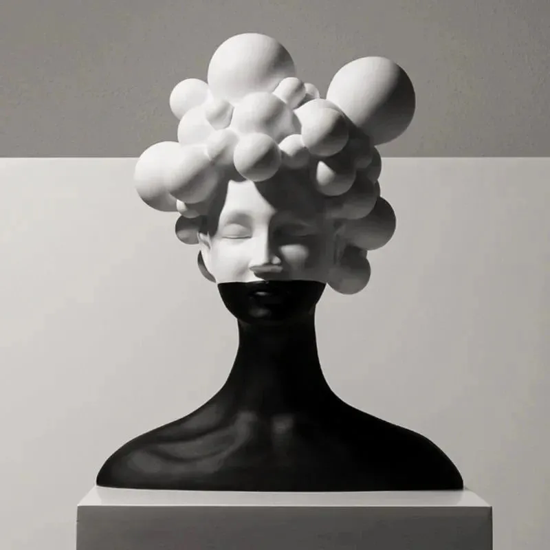 Abstrakte Mädchen mit Bubble-Haar-Design