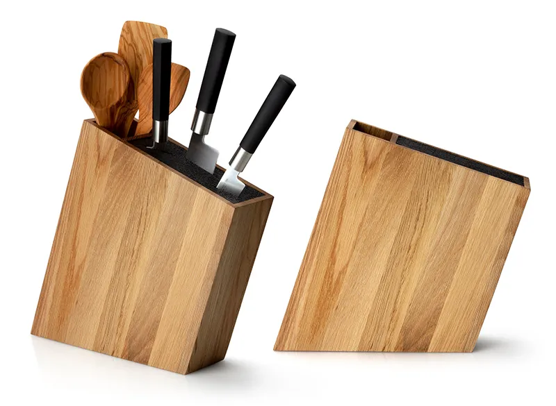 Messerblock m. flex. Einsatz Eiche | 31 x 8 x 26 cm