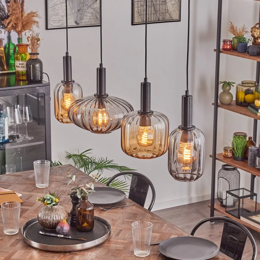 Alcofra Hängeleuchte Schwarz, 4-flammig H3760055