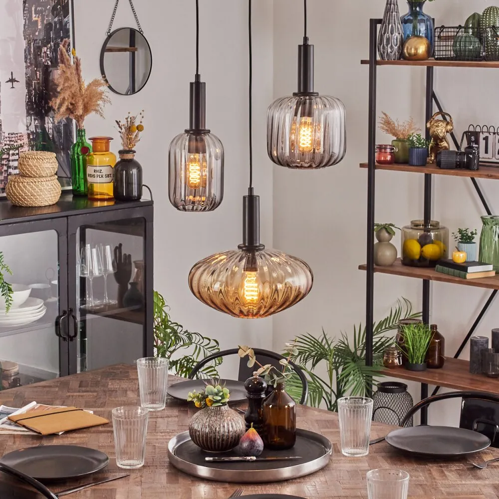 Alcofra Hängeleuchte Schwarz, 3-flammig H3760062