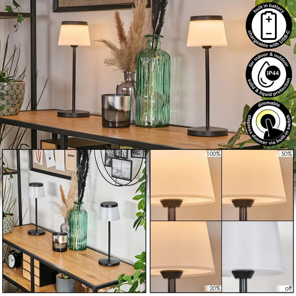 Algeraz Tischleuchte 2-er Set LED Schwarz, 1-flammig H3795576