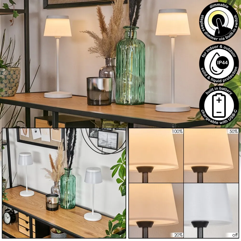 Algeraz Tischleuchte 2-er Set LED Weiß, 1-flammig H3795606