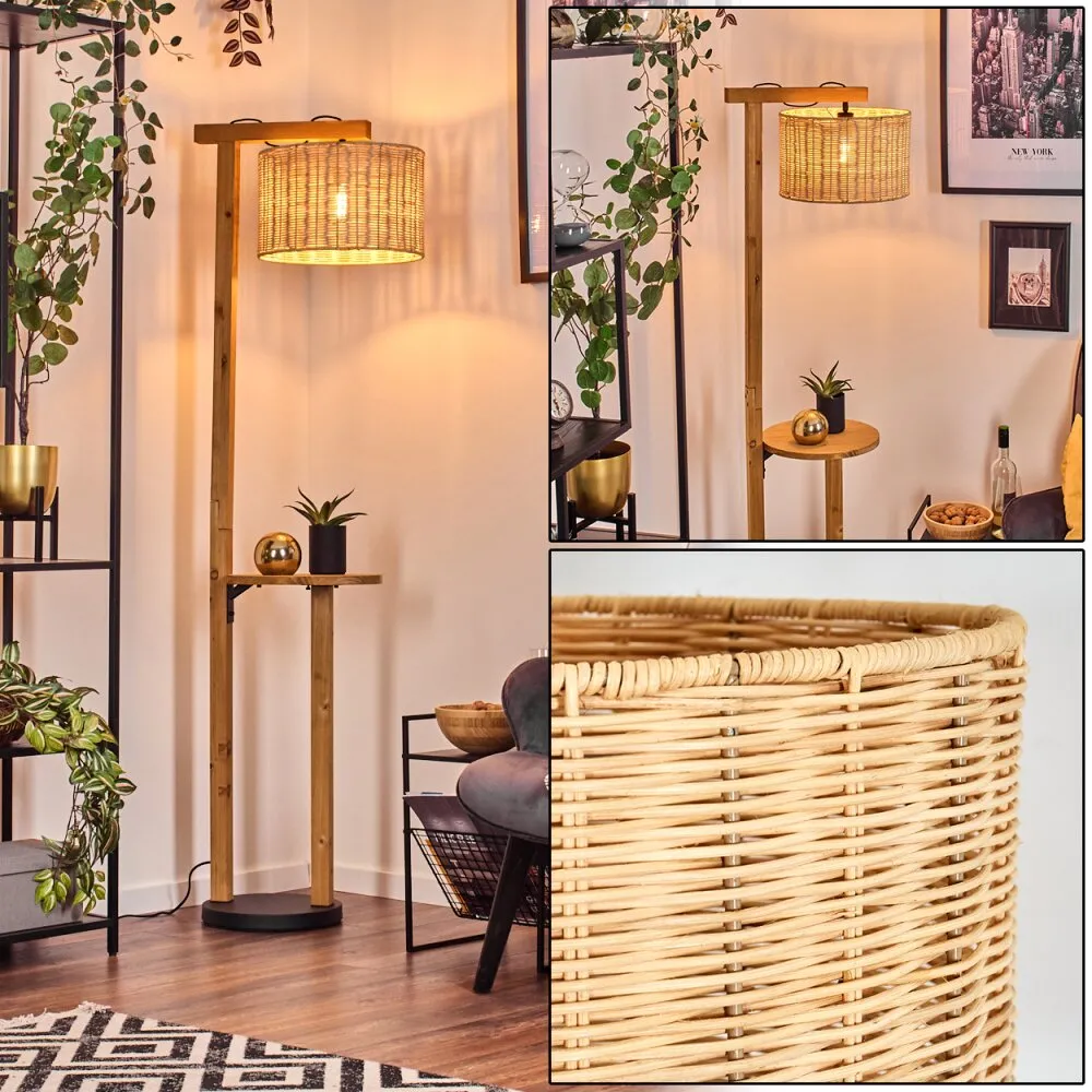 Almogarve Stehleuchte 50 cm Naturfarben, Schwarz, 1-flammig H3824689