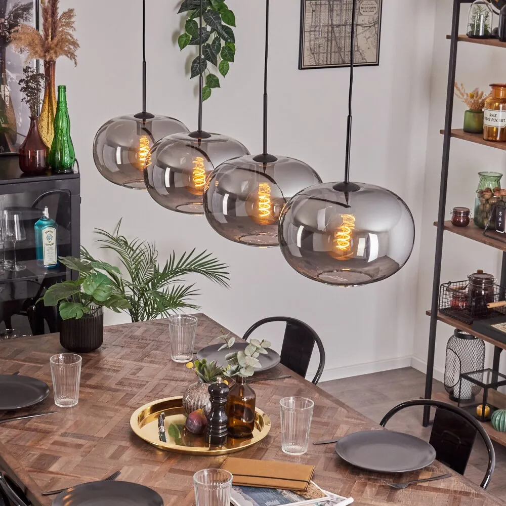 Apedo Hängeleuchte Glas 30 cm Rauchfarben, 4-flammig H3768730