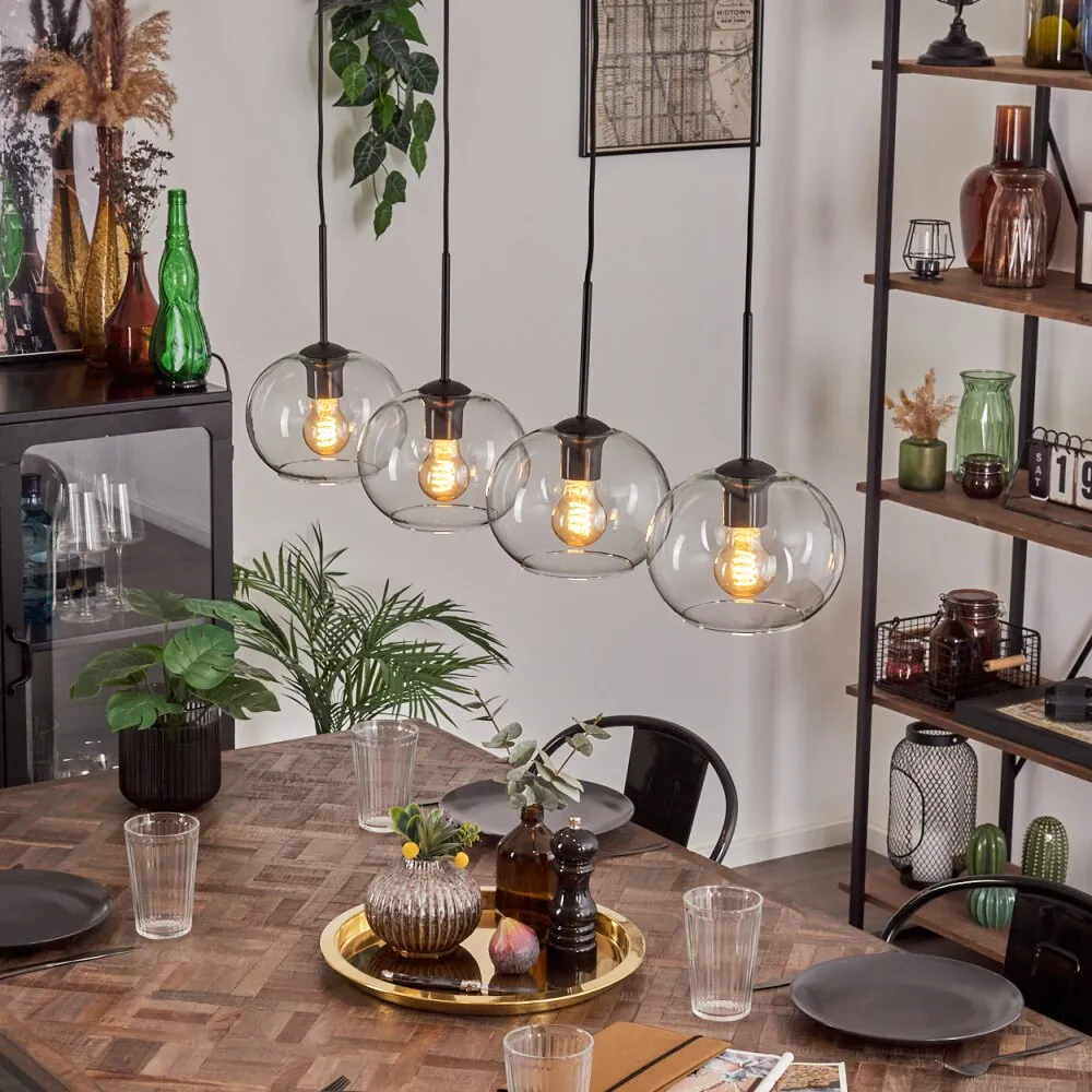 Apedo Pendelleuchte Glas 20cm Klar, 4-flammig H3780954