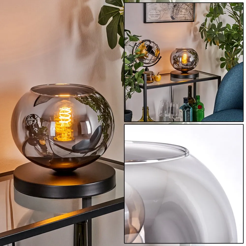 Apedo Tischleuchte Glas 20 cm Schwarz, 1-flammig H3761649