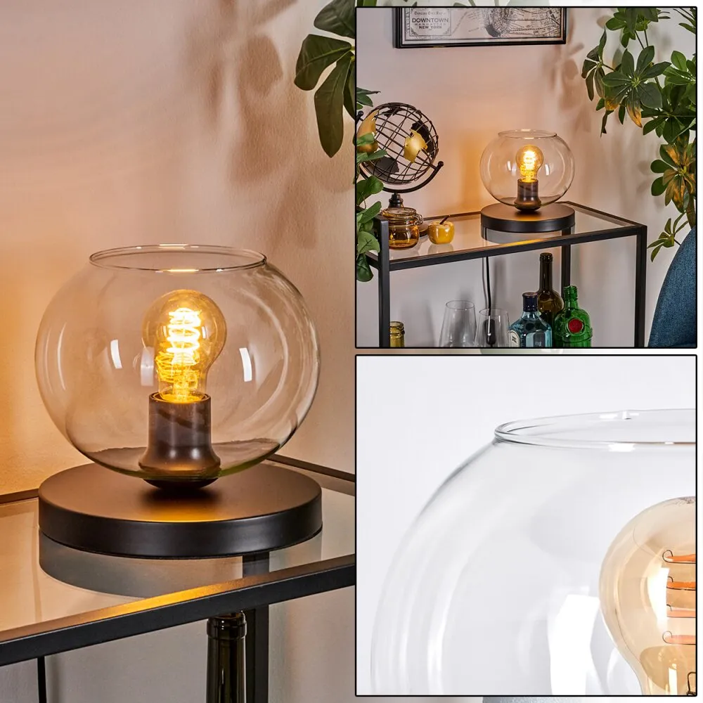 Apedo Tischleuchte Glas 20 cm Schwarz, 1-flammig H3761663