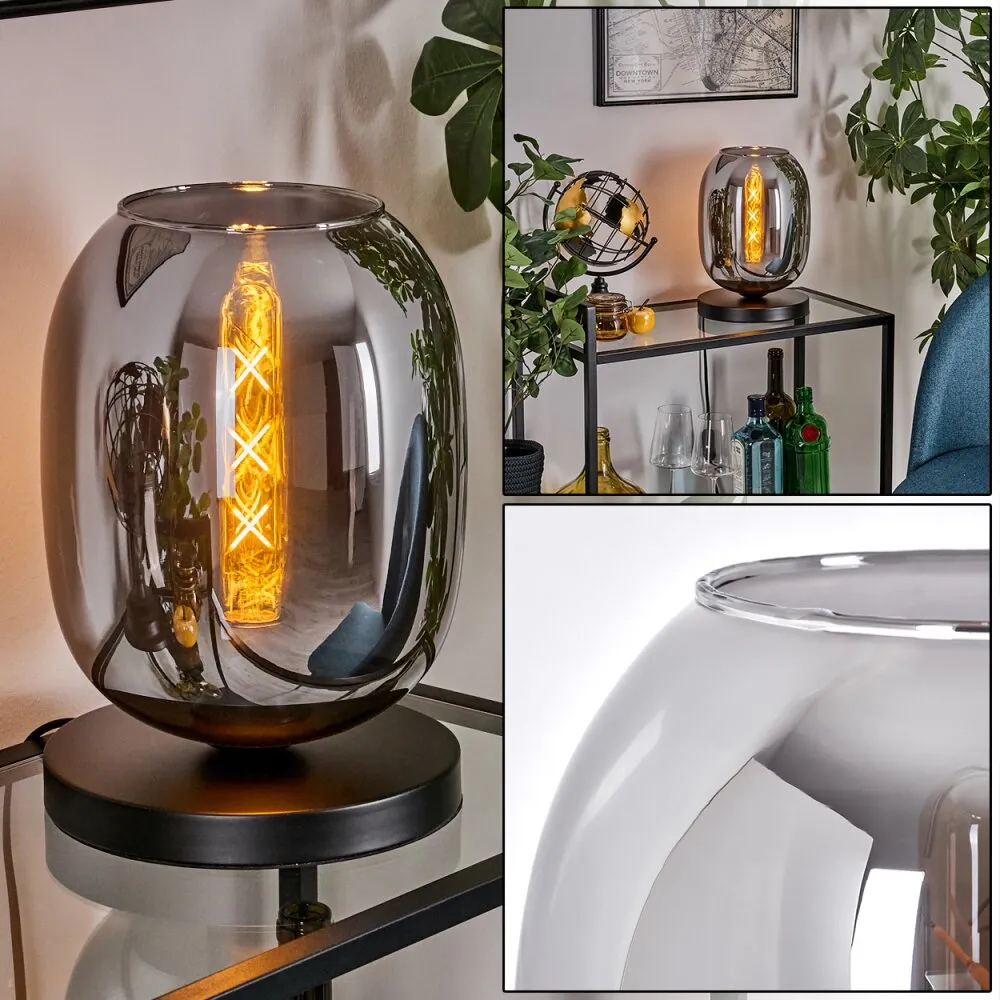 Apedo Tischleuchte Glas 20 cm Schwarz, 1-flammig H3761724