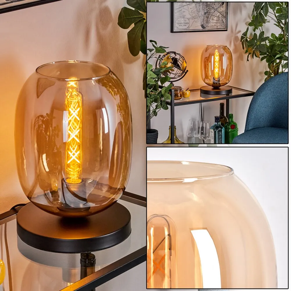 Apedo Tischleuchte Glas 20 cm Schwarz, 1-flammig H3761762