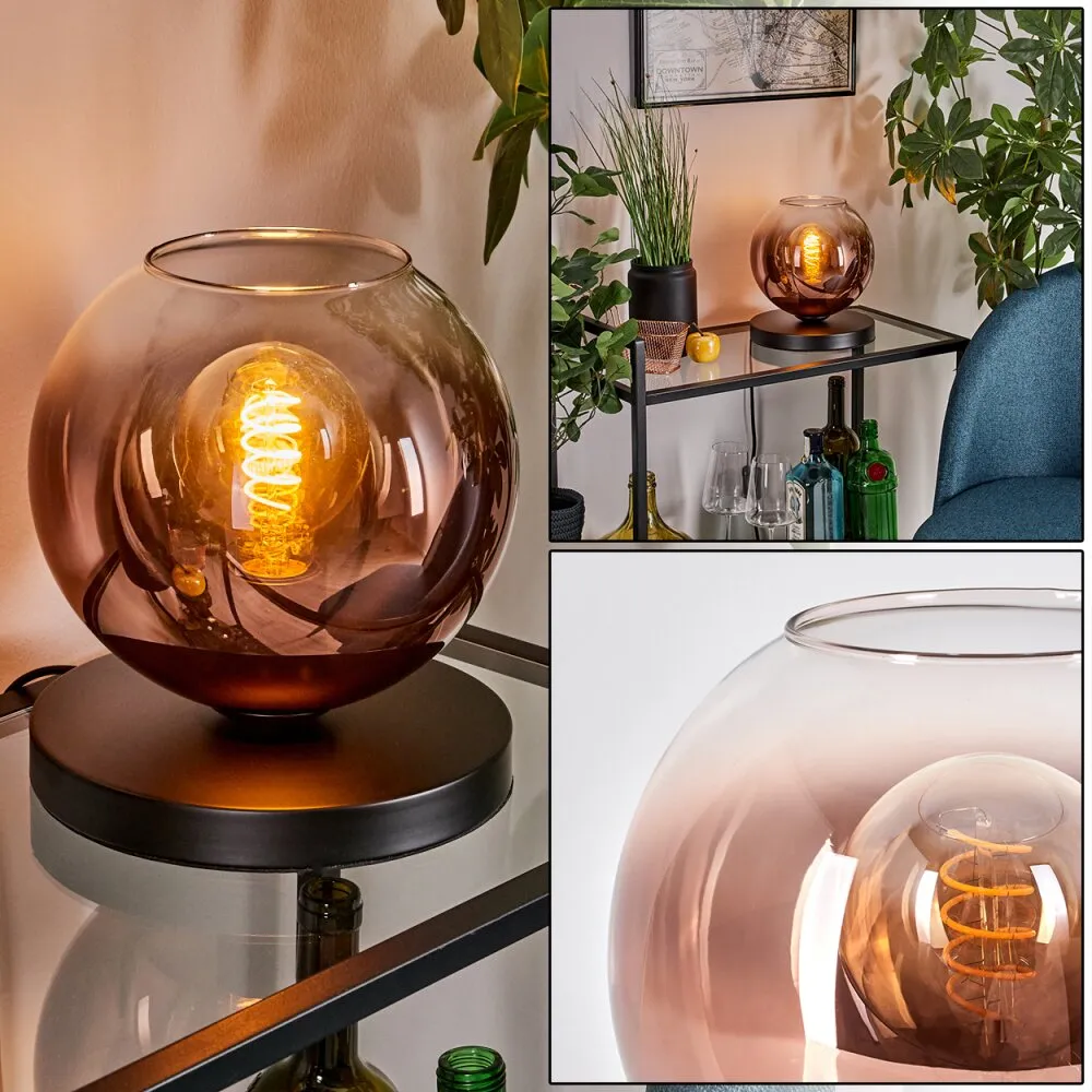 Apedo Tischleuchte Glas 20 cm Klar, Kupferfarben, 1-flammig H3761861