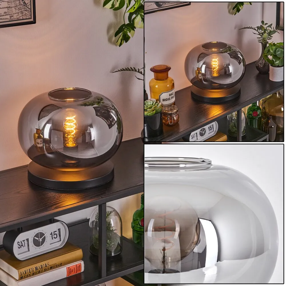 Apedo Tischleuchte Glas 30cm Schwarz, 1-flammig H3780695