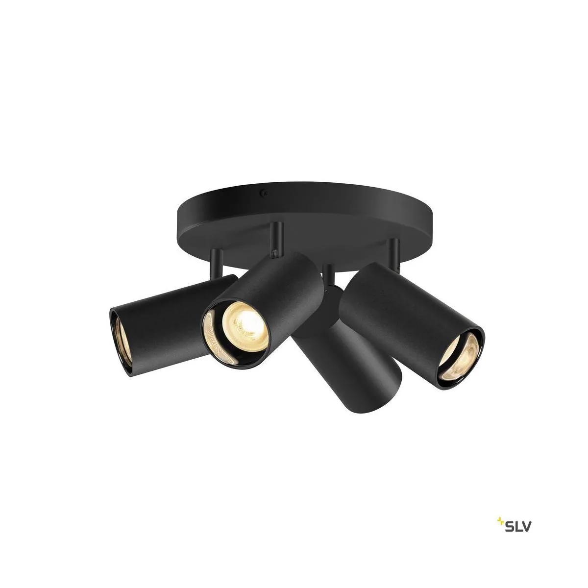 ASTO TUBE, Deckenaufbauleuchte, zylindrisch, max. 4x10W, schwarz