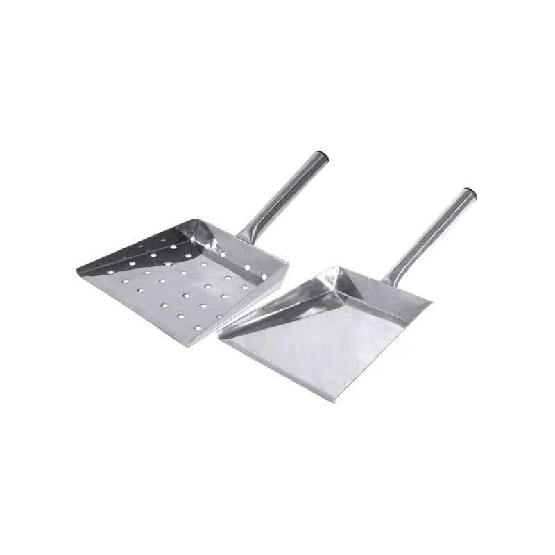Backschaufel aus Edelstahl gelocht 20 x 18 cm - Stiellänge 16,5 cm