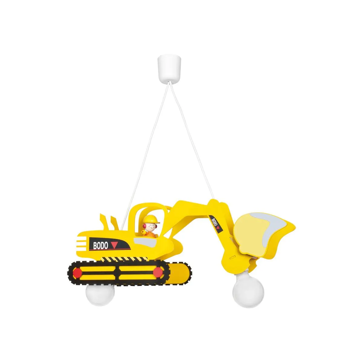 Bagger Bodo Pendelleuchte gelb 2xE27 Kinderleuchte