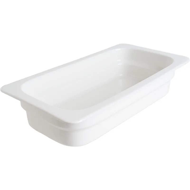 GN-Behälter 1/3 Stage Cream aus Porzellan in cremeweiß, 32,5 x 17,6 cm, H: 6,8 cm, bis 220°C