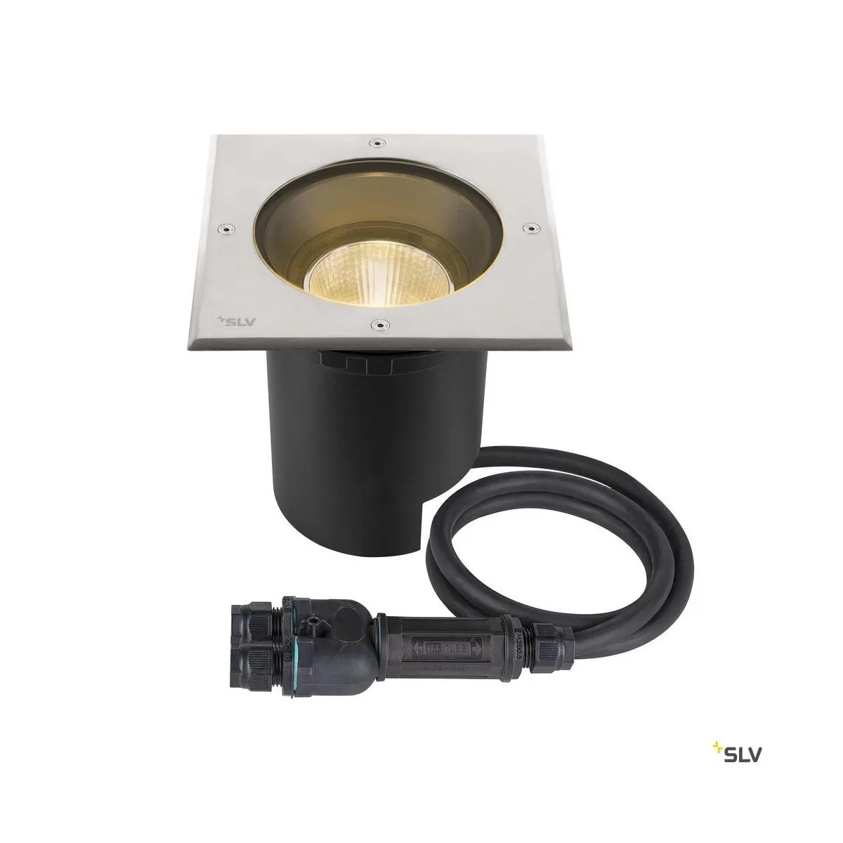 DASAR® L RL eckige Abdeckung 24° 3000K incl. DALI-Treiber edelstahl