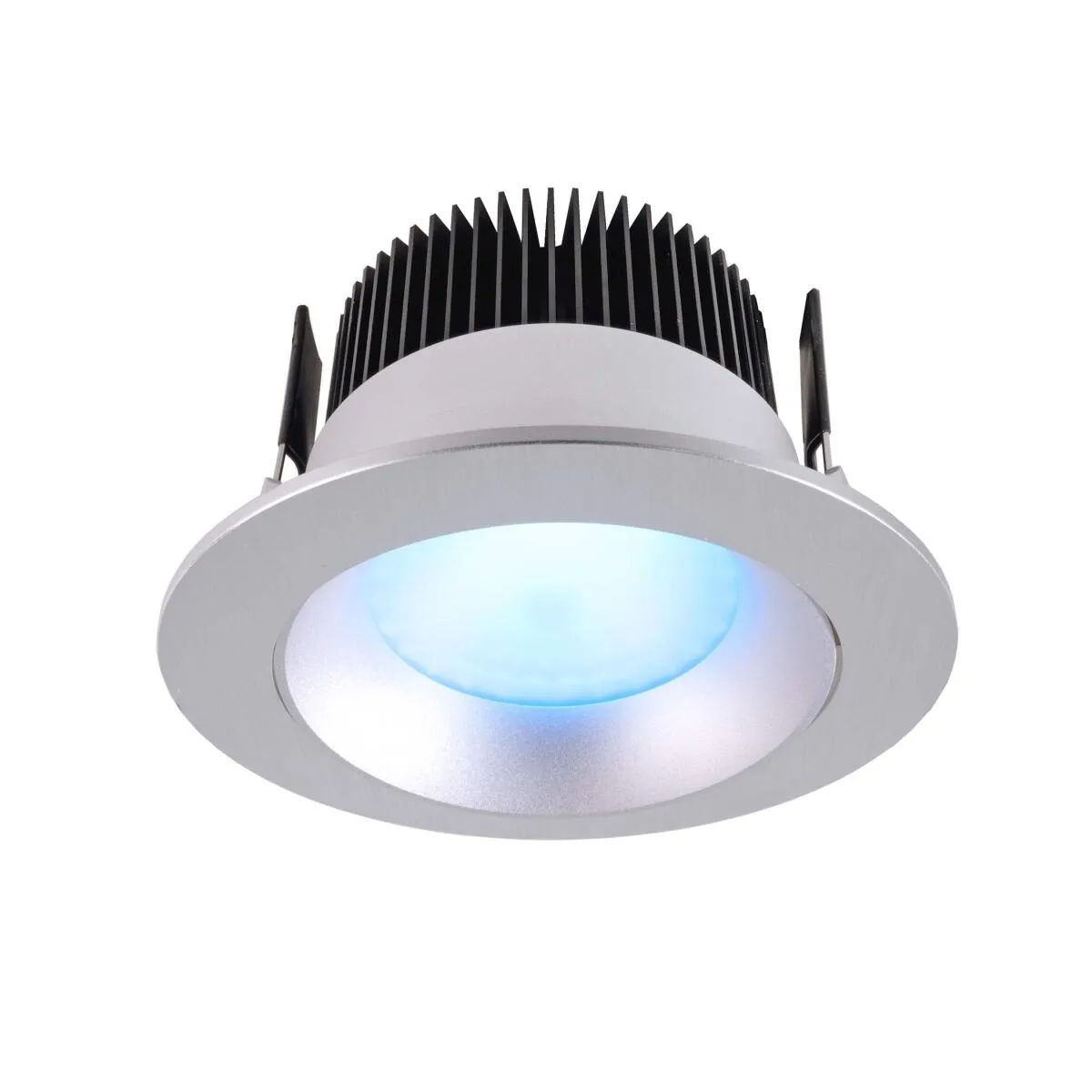 Deckeneinbauleuchte COB 94 RGBW silber gebürstet rund Ø11 cm RGB + 3000K dimmbar