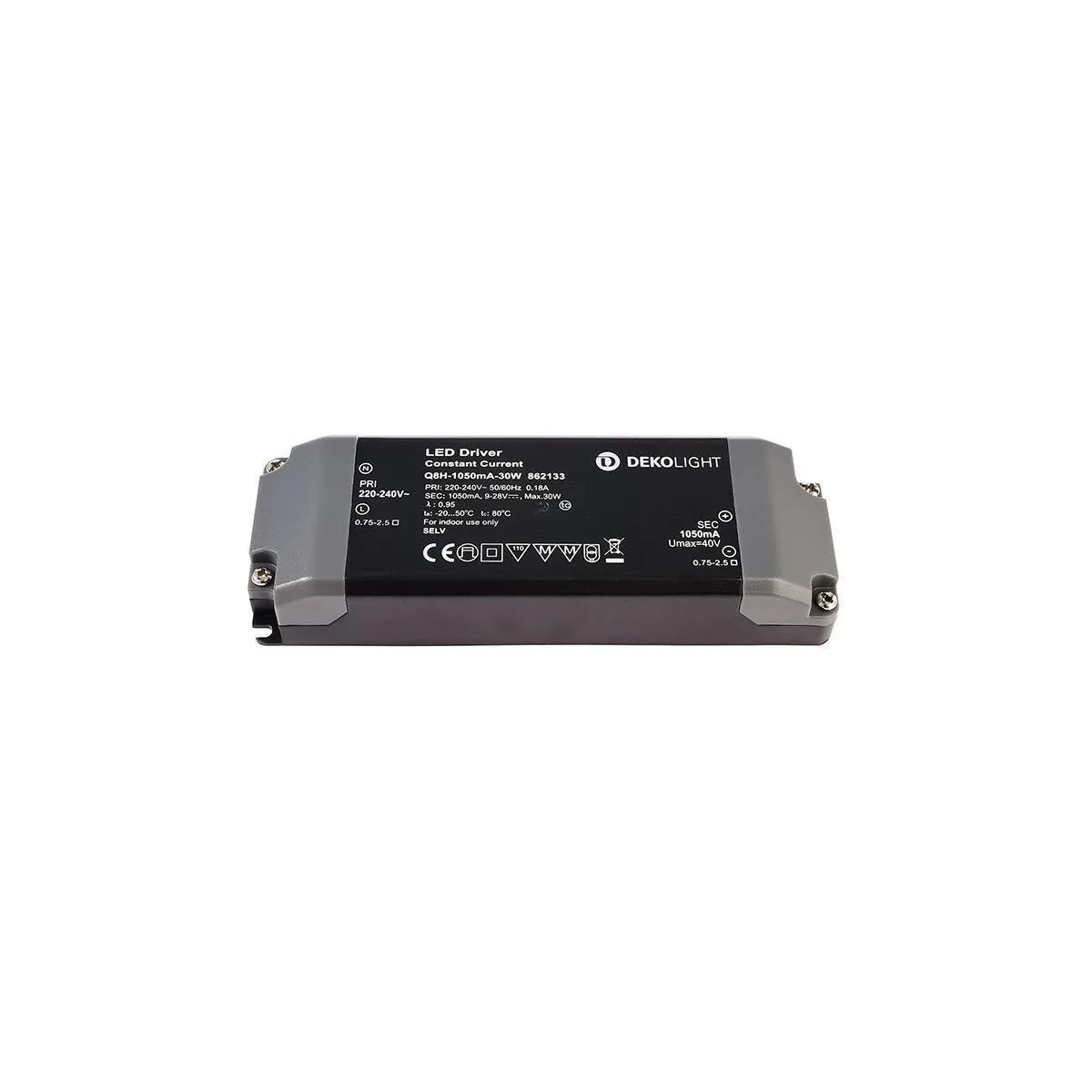 Deko-Light Netzgerät, BASIC, Q8H-1050mA/30W, stromkonstant, 220-240V AC/50-60Hz, 9-28V DC, 1050 mA,