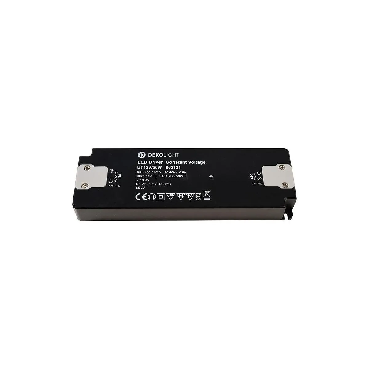 Deko-Light Netzgerät, FLAT, UT12V/50W, spannungskonstant, 100-240V AC/50-60Hz, 12V DC, 0-416 mA, 50,
