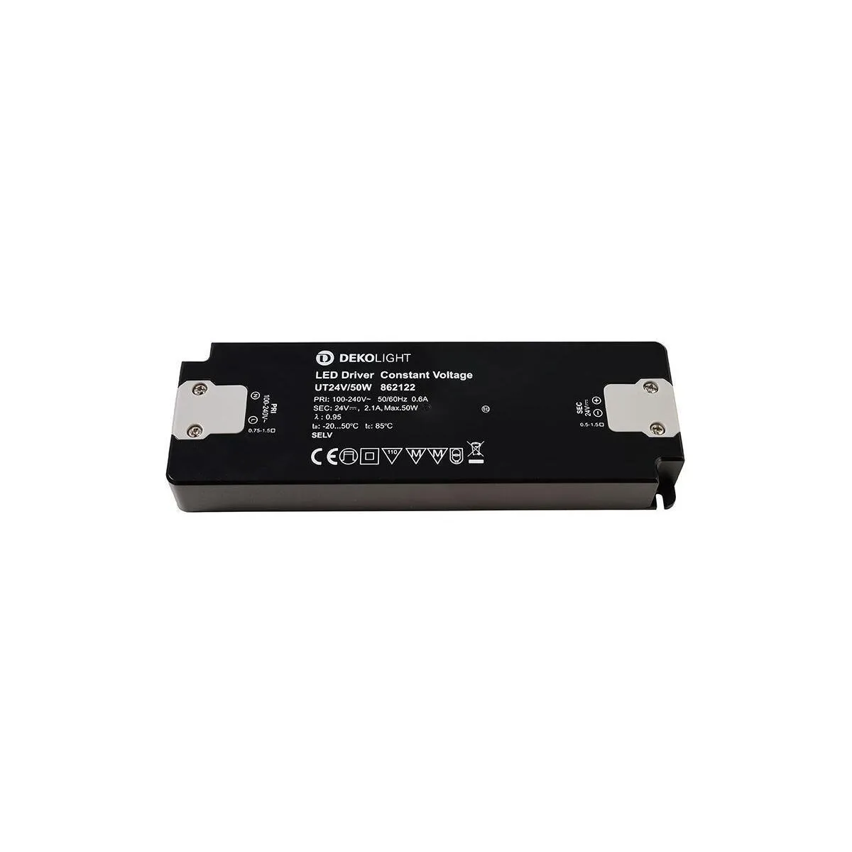 Deko-Light Netzgerät, FLAT, UT24V/50W, spannungskonstant, 100-240V AC/50-60Hz, 24V DC, 0-210 mA, 50,