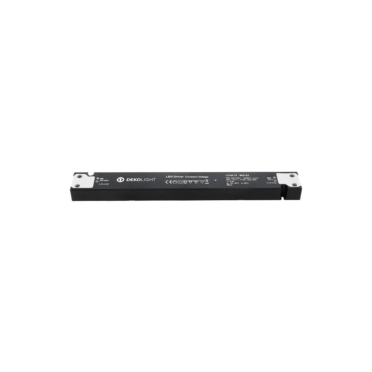 Deko-Light Netzgerät, LONG-FLAT, LT-45-12, spannungskonstant, 220-240V AC/50-60Hz, 12V DC, 0-375 mA,