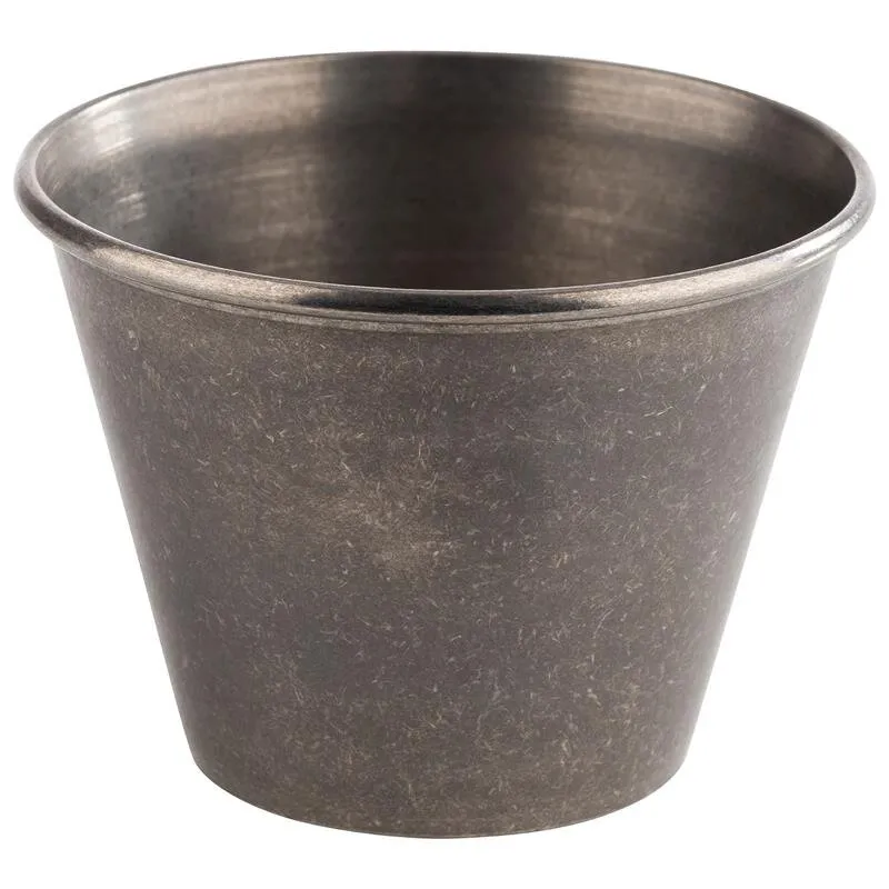 Dipschälchen aus Edelstahl in Antik-Edelstahl-Look, Ø 6 cm, H: 4,5 cm, 60 ml (6er Set)