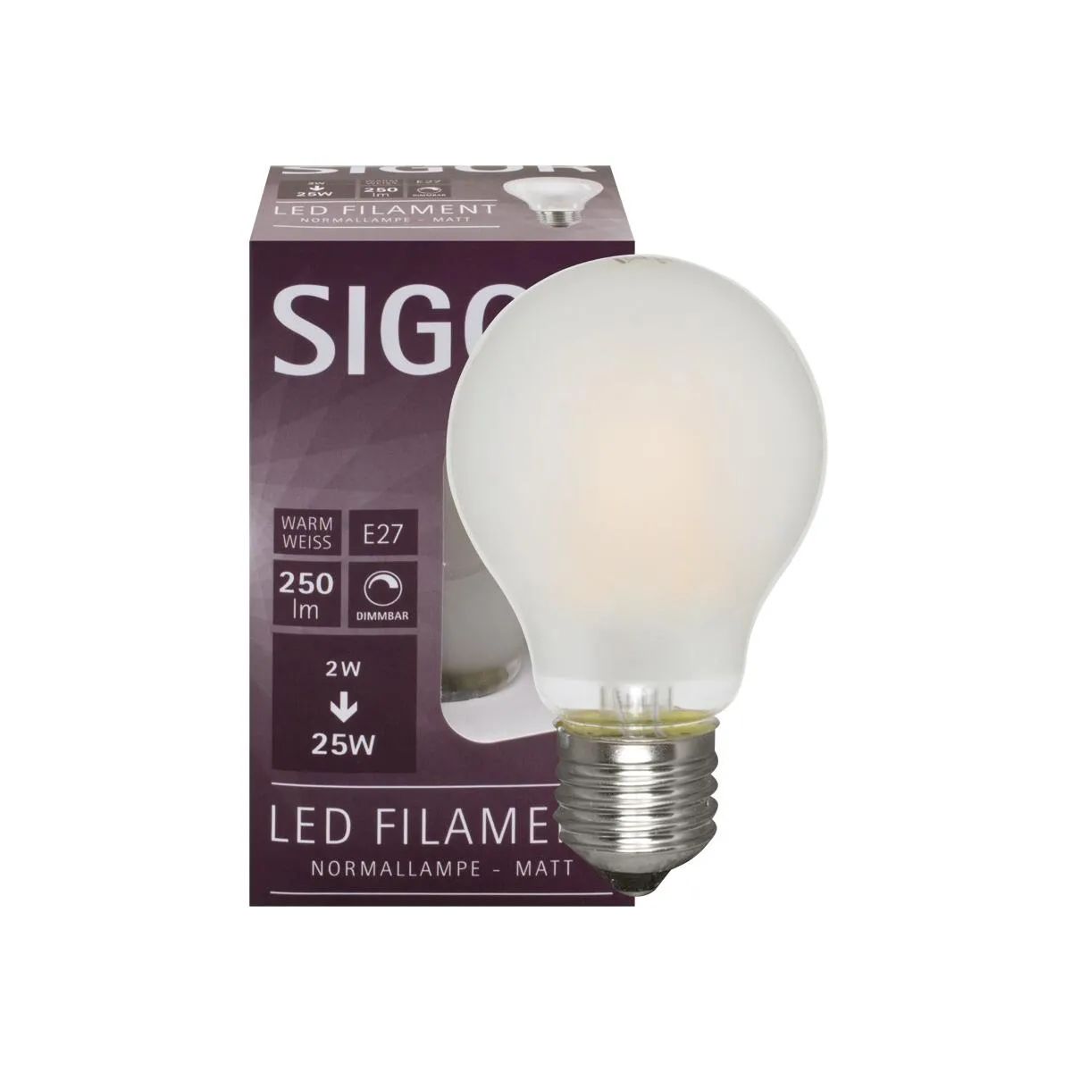 Filament LED -lamp, AGL -formulier, Matt, E27/230V