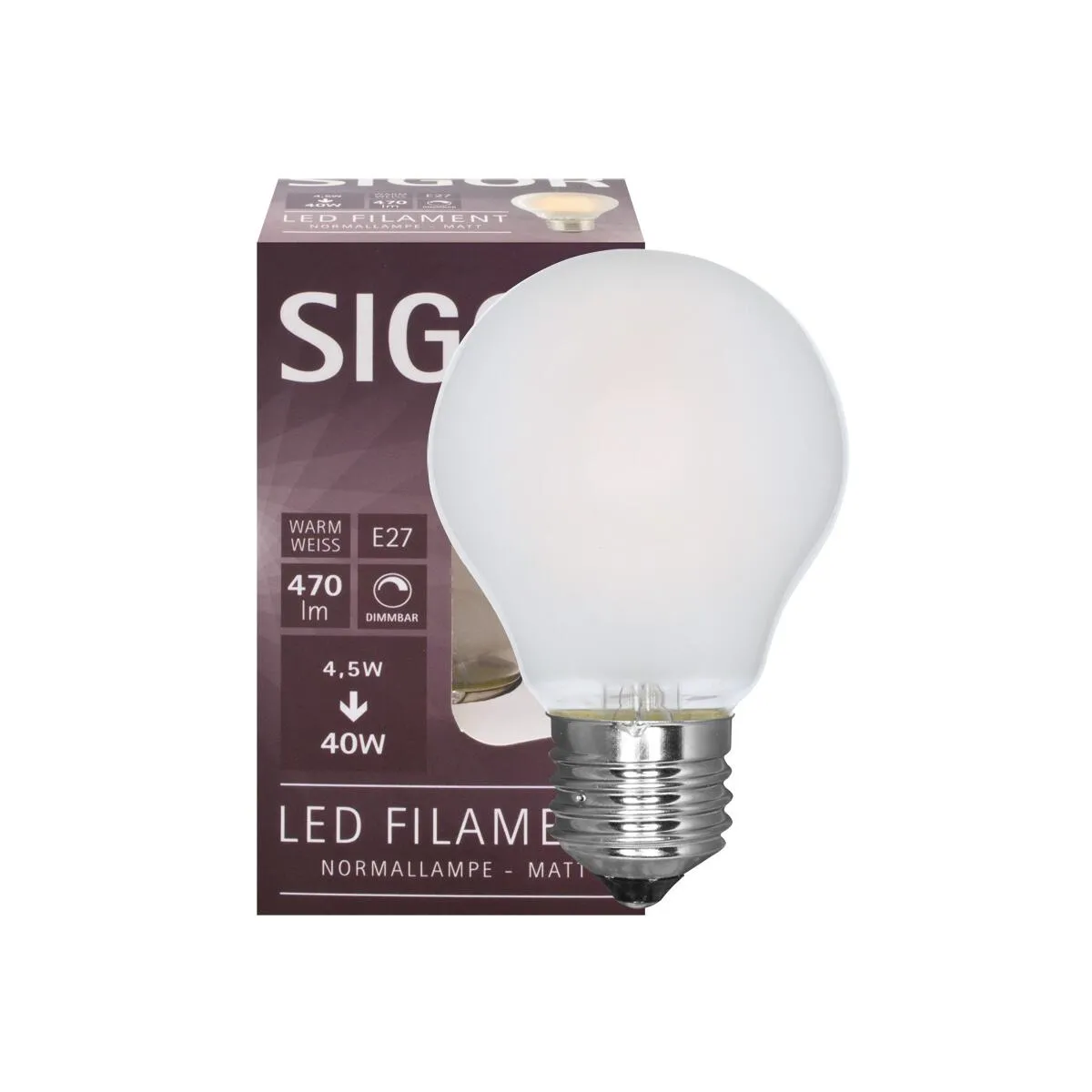 Filament-LED-Lampe, AGL-Form, matt, E27/230V