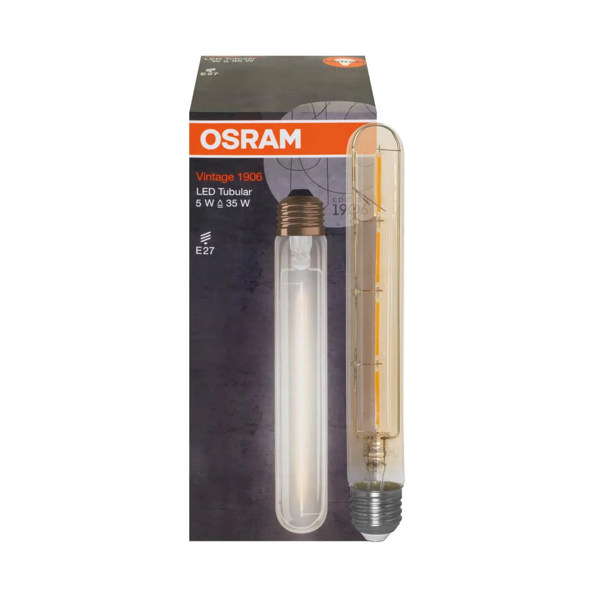 Filament LED -lamp Vintage 1906, buisvorm E27/240V, GOUD, Ø 28.5