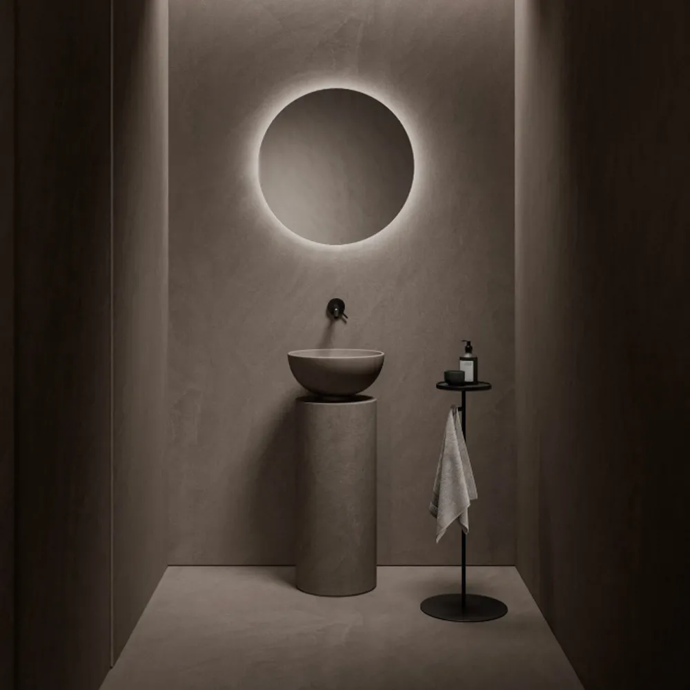 Air 63 Milldue runder Spiegel mit Hintergrundbeleuchtung