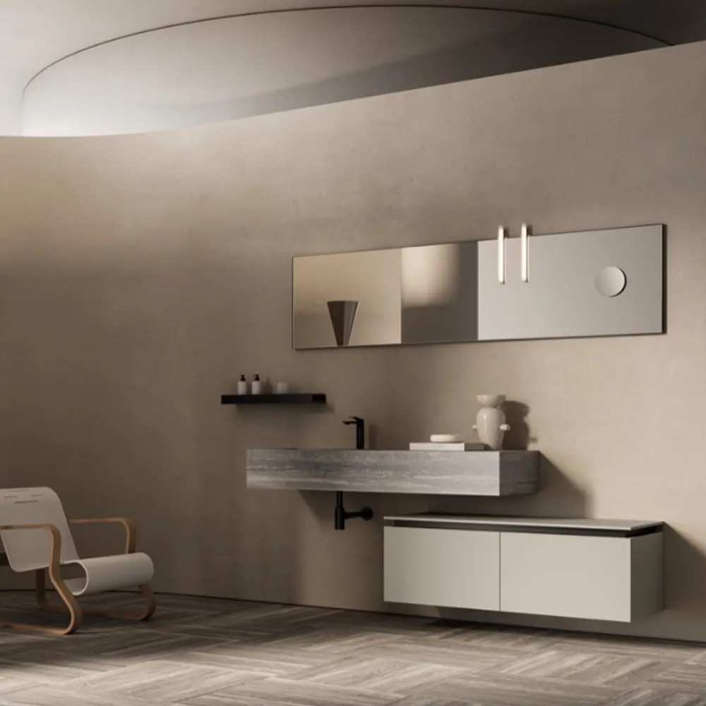 Badezimmermöbel mit Kastensteinzeugplatte Alto 02