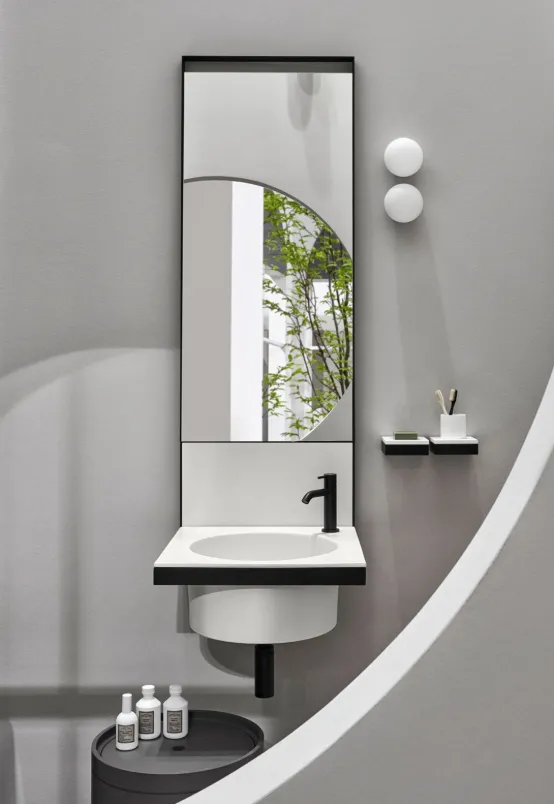 Wandwaschtisch mit Spiegel Elle tonda Ceramica Cielo