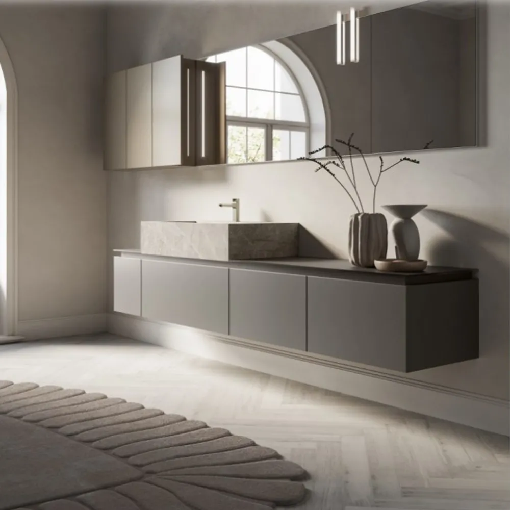 Badezimmerschrank mit Waschbecken aus Steingut Alto 17