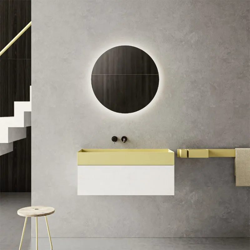 Badezimmerschrank mit wandhängendem Waschbecken Less Moab80